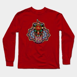 Pattern Zentangle Inspired Bubble tea with Blue Gradient Mandala Long Sleeve T-Shirt